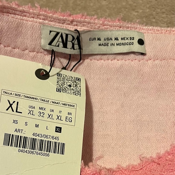 Zara Chic Pink Tweed Textured Mini Dress XL - Picture 10 of 11